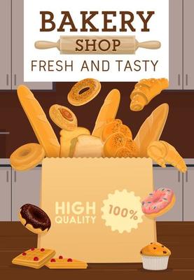 Wheat bread and pastry food of bakery shop