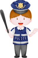 vattenfärg polis bot png