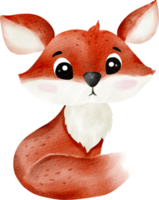 clipart de renard aquarelle png