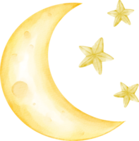 acquerello Luna tempo metereologico png