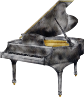 instrumento musical de piano em aquarela png