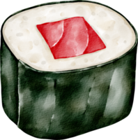 waterverf sushi rollen png