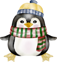 clipart de pinguim em aquarela png