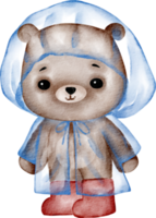 acuarela oso de peluche dibujos animados lindo png