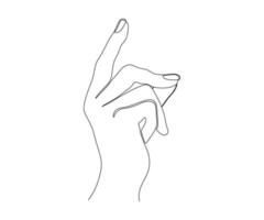 hand snapping fingers, hand drawn, continuous mono line, one line art vector