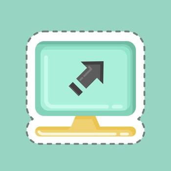 Sticker line cut Computer System. related to Machine Learning symbol. simple design editable. simple illustration. simple vector icons