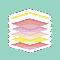 Sticker line cut Multilayers. related to Machine Learning symbol. simple design editable. simple illustration. simple vector icons