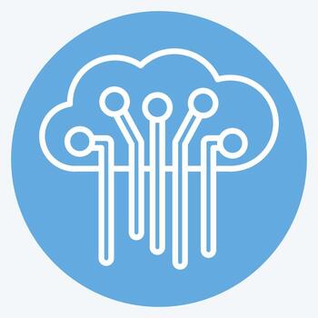 icono internet de las cosas. relacionado con el símbolo de aprendizaje automático. estilo de ojos azules. diseño simple editable. ilustración sencilla. iconos vectoriales simples vector