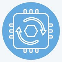 Icon Temporal Cycle Consistency. related to Machine Learning symbol. blue eyes style. simple design editable. simple illustration. simple vector icons