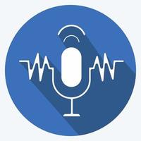 Icon Speech Recognition. related to Machine Learning symbol. long shadow style. simple design editable. simple illustration. simple vector icons
