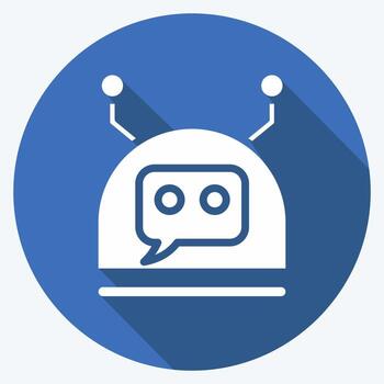 Icon Chatbot. related to Machine Learning symbol. long shadow style. simple design editable. simple illustration. simple vector icons