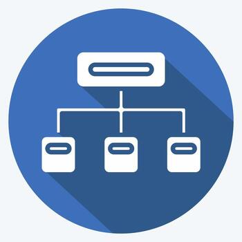 Icon Clustering. related to Machine Learning symbol. long shadow style. simple design editable. simple illustration. simple vector icons