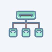 Icon Clustering. related to Machine Learning symbol. doodle style. simple design editable. simple illustration. simple vector icons