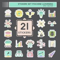 Sticker Set Machine Learning. related to Machine Learning symbol. simple design editable. simple illustration. simple vector icons