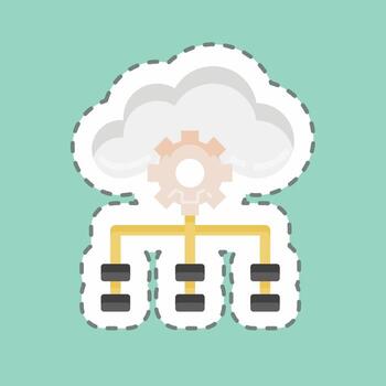 Sticker line cut Temporal Difference. related to Machine Learning symbol. simple design editable. simple illustration. simple vector icons