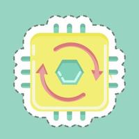 Sticker line cut Temporal Cycle Consistency. related to Machine Learning symbol. simple design editable. simple illustration. simple vector icons