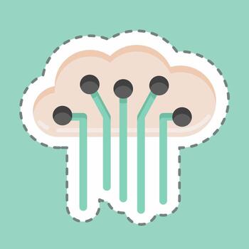 Sticker line cut Internet of Things. related to Machine Learning symbol. simple design editable. simple illustration. simple vector icons