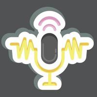 Sticker Speech Recognition. related to Machine Learning symbol. simple design editable. simple illustration. simple vector icons