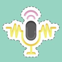Sticker line cut Speech Recognition. related to Machine Learning symbol. simple design editable. simple illustration. simple vector icons