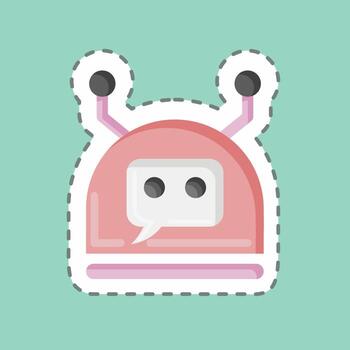 Sticker line cut Chatbot. related to Machine Learning symbol. simple design editable. simple illustration. simple vector icons