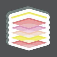 Sticker Multilayers. related to Machine Learning symbol. simple design editable. simple illustration. simple vector icons