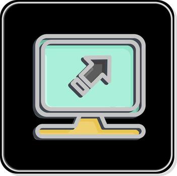 Icon Computer System. related to Machine Learning symbol. Glossy Style. simple design editable. simple illustration. simple vector icons