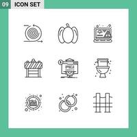Modern Set of 9 Outlines and symbols such as seo traffic coding board error Editable Vector Design Elements