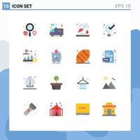 Set of 16 Vector Flat Colors on Grid for ipo solution drop product defining Editable Pack of Creative Vector Design Elements