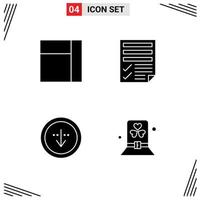 4 Thematic Vector Solid Glyphs and Editable Symbols of grid download file report interface Editable Vector Design Elements