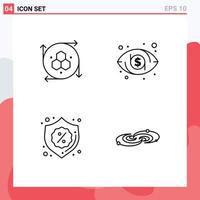 Universal Icon Symbols Group of 4 Modern Filledline Flat Colors of computer graphics discount modeling tool vision galaxy Editable Vector Design Elements