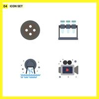 4 Thematic Vector Flat Icons and Editable Symbols of sew waste lab pollution media Editable Vector Design Elements
