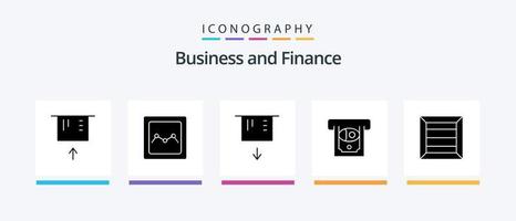 Finance Glyph 5 Icon Pack Including . money. product. box. Creative Icons Design vector