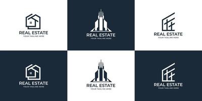 Set collection real estate logo design templates. Premium Vector