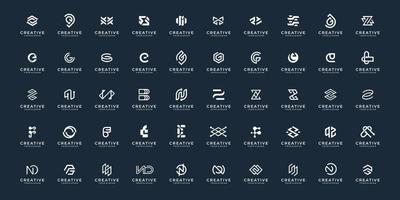 Set of abstract initial A-Z. monogram logo design. icon for business,elegant and random mega bundle. vector