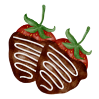 fraise au chocolat aquarelle png