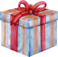 clipart de caja de regalo de acuarela png