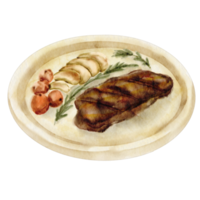 plat de steak aquarelle png