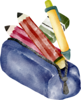 sac à crayons aquarelle png