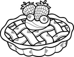 Hand Drawn Strawberry Pie illustration vector