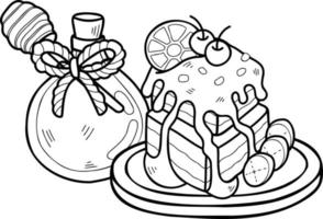 Hand Drawn Chocolate Cake with Honey illustration vector