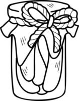 Hand Drawn pickle jar illustration vector