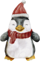 muñeca de pingüino de acuarela png