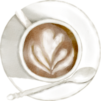 vattenfärg latte kopp png