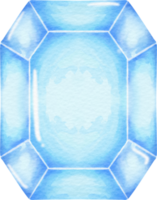 aquarell blauer kristall png