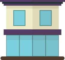 two storey house building illustration in minimal style vector