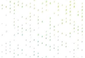 Light Green vector backdrop with music notes.