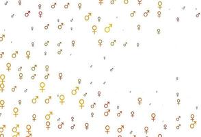 Light orange vector pattern with gender elements.