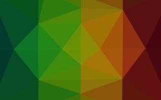 Dark Green, Red vector polygonal pattern.