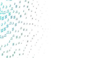 Light Blue, Green vector texture with musical notes.