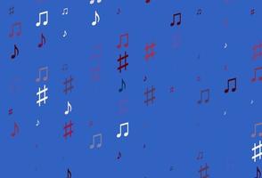 Light Blue, Red vector backdrop with music notes.